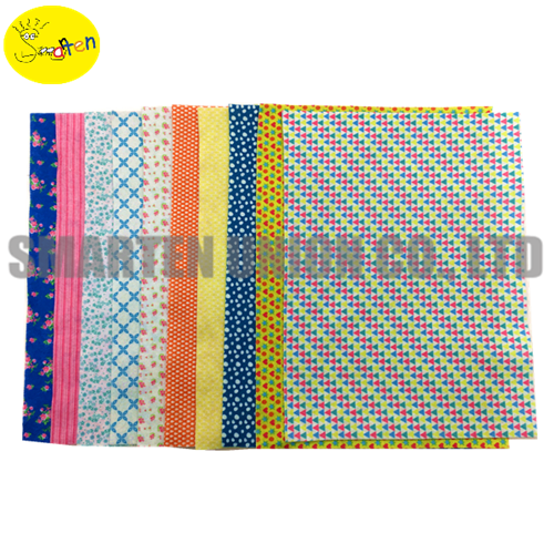 190G A4 Size Patterned Soft printed Felt Fabric Squares Sheets