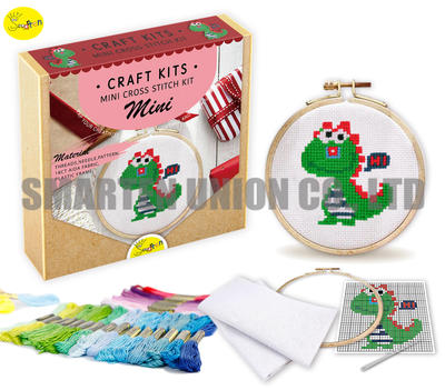 MINI Cross Stitch Kit- Dinosaur
